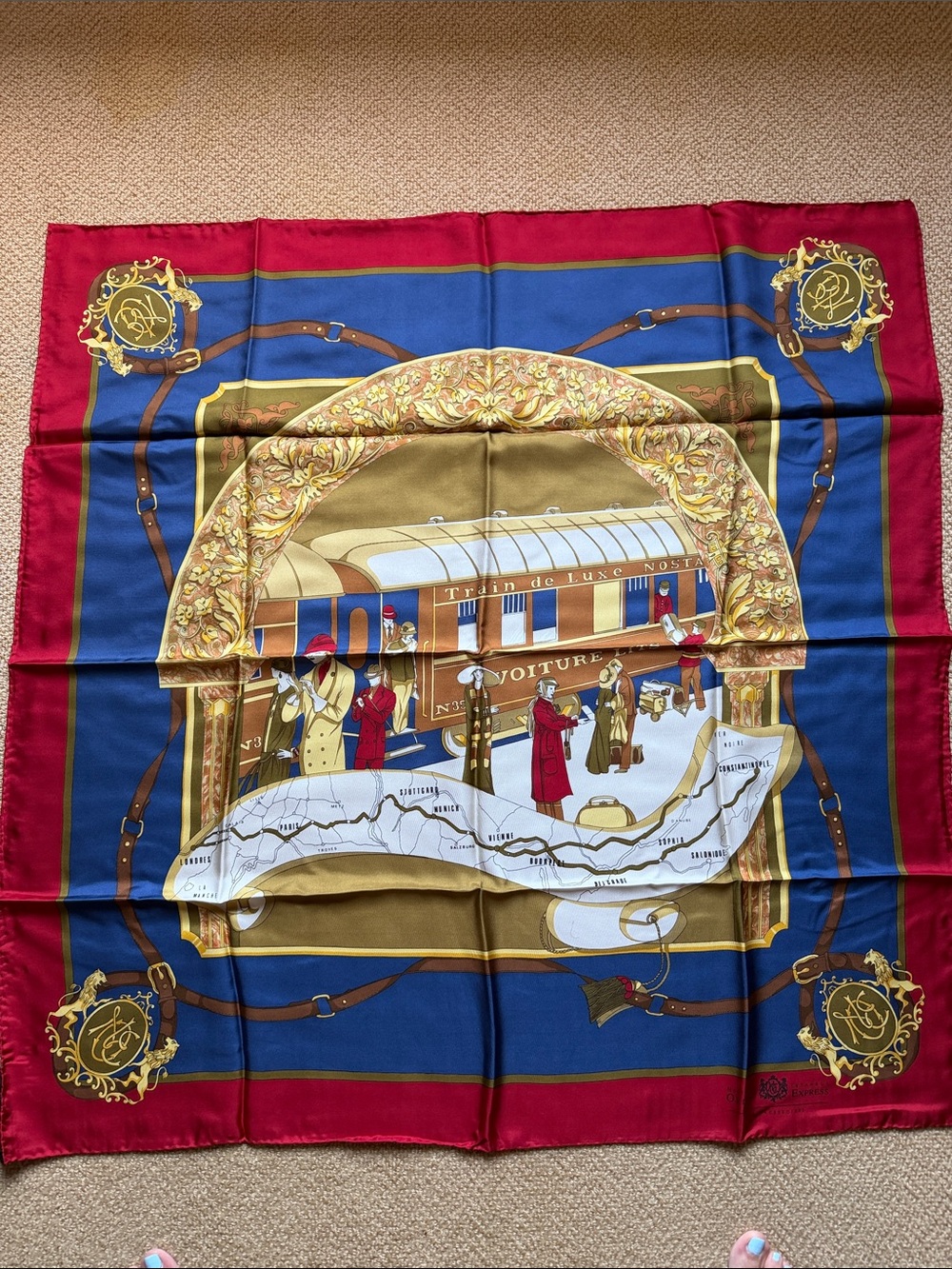 Brand New Luxury Orient Express Nostalie Istanbul 100% Silk Scarf